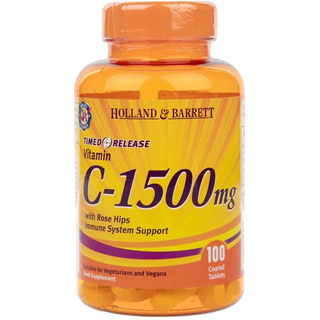 Witamina C Holland & Barrett Timed Release Vitamin C with Rose Hips 1500mg 100 tablets - Sklep Witaminki.pl