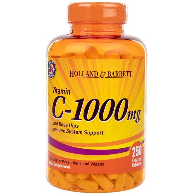 Witamina C Holland & Barrett Vitamin C with Wild Rose Hips 1000mg 250 tablets - Sklep Witaminki.pl
