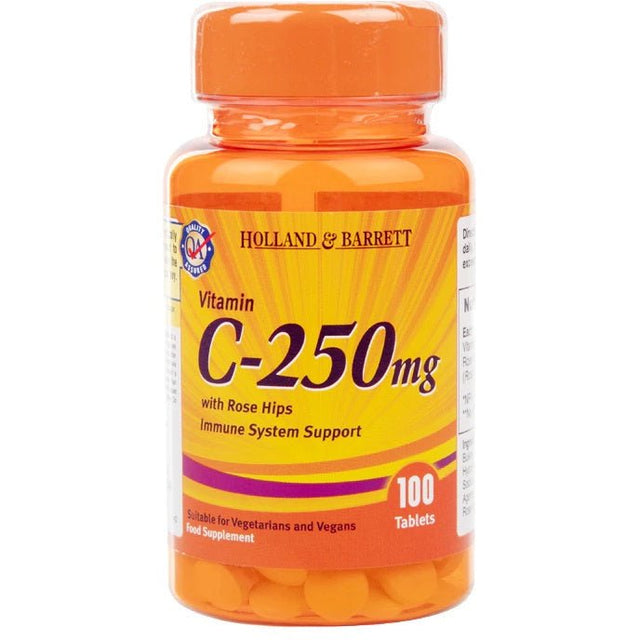 Witamina C Holland & Barrett Vitamin C with Wild Rose Hips 250mg 100 tablets - Sklep Witaminki.pl