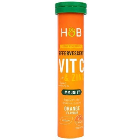 Witamina C Holland & Barrett Vitamin C & Zinc Effervescent 20 tabs Orange - Sklep Witaminki.pl