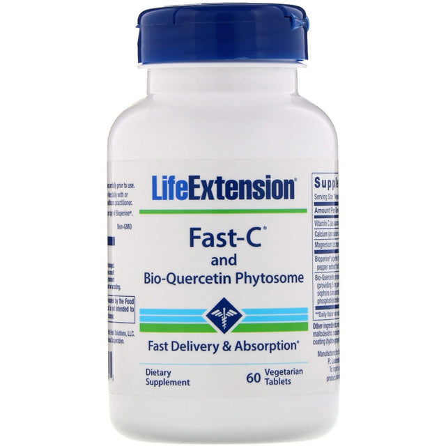 Witamina C Life Extension Fast-C and Bio-Quercetin Phytosome 60 vegetarian tabs - Sklep Witaminki.pl