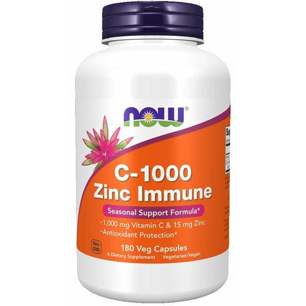 Witamina C NOW Foods C-1000 Zinc Immune 180 vcaps - Sklep Witaminki.pl