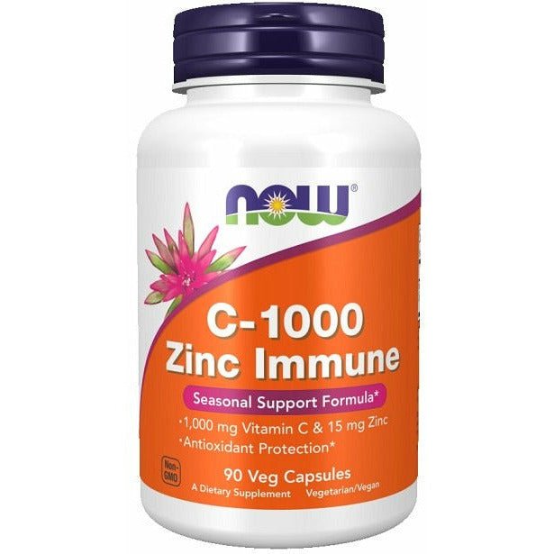 Witamina C NOW Foods C-1000 Zinc Immune 90 vcaps - Sklep Witaminki.pl