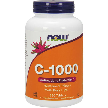 Witamina C NOW Foods Vitamin C-1000 with Rose Hips - Sustained Release 250 tabs - Sklep Witaminki.pl