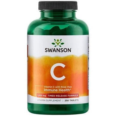 Witamina C Swanson Vitamin C with Rose Hips Extract Timed-Release 1000 mg 250 tabs - Sklep Witaminki.pl
