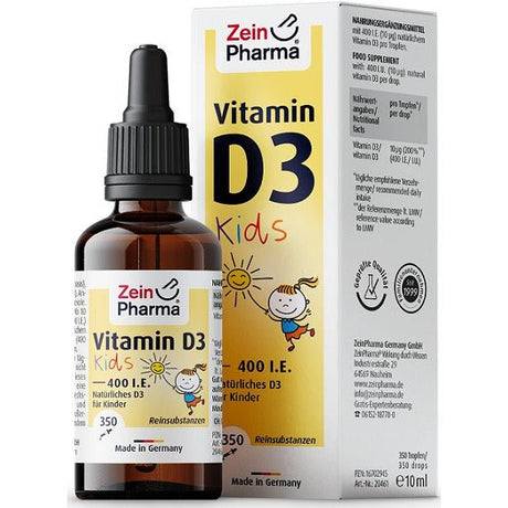 Witamina D3 dla Dzieci Zein Pharma Vitamin D3 Drops For Kids 400IU 10 ml - Sklep Witaminki.pl