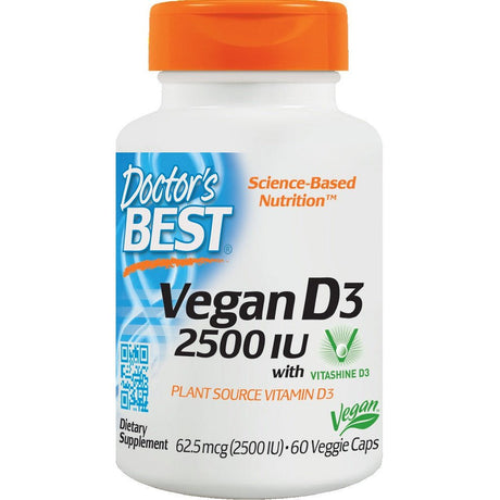 Witamina D3 Doctor's BEST Vegan D3 2500 IU 60 vcaps - Sklep Witaminki.pl