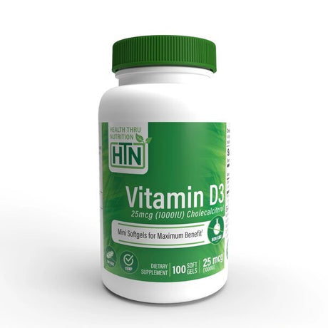 Witamina D3 Health Thru Nutrition Vitamin D3 1000IU 100 softgels - Sklep Witaminki.pl