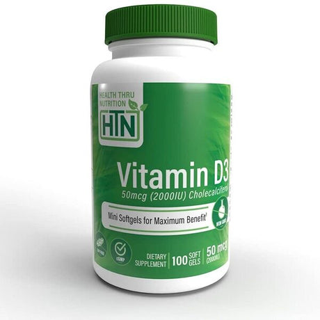 Witamina D3 Health Thru Nutrition Vitamin D3 2000IU 100 softgels - Sklep Witaminki.pl