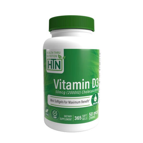 Witamina D3 Health Thru Nutrition Vitamin D3 2000IU 365 softgels - Sklep Witaminki.pl