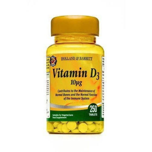 Witamina D3 Holland & Barrett Witamina D3 10 mcg 250 tabs - Sklep Witaminki.pl