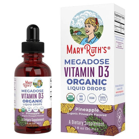 Witamina D3 MaryRuth Organics Organic Megadose Vitamin D3 Liquid Drops Pineapple 30 ml - Sklep Witaminki.pl