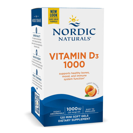 Witamina D3 Nordic Naturals Vitamin D3 1000 120 softgels Pomarańcza - Sklep Witaminki.pl