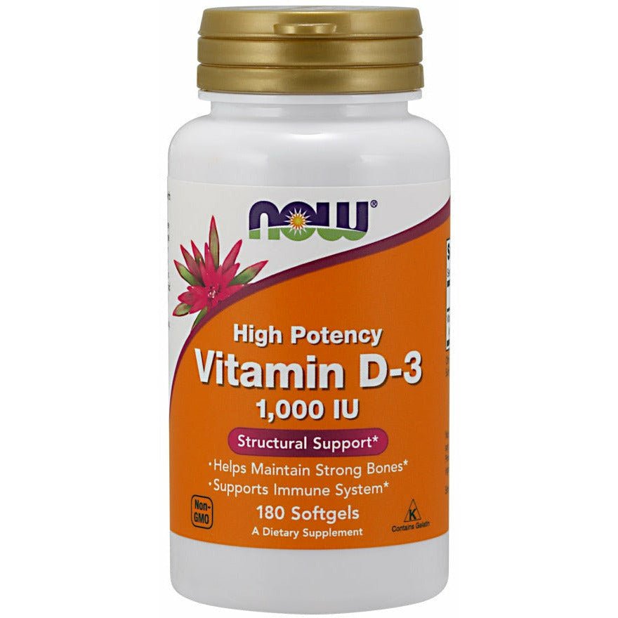 Witamina D3 NOW Foods Vitamin D-3 1000 IU 180 softgels - Sklep Witaminki.pl