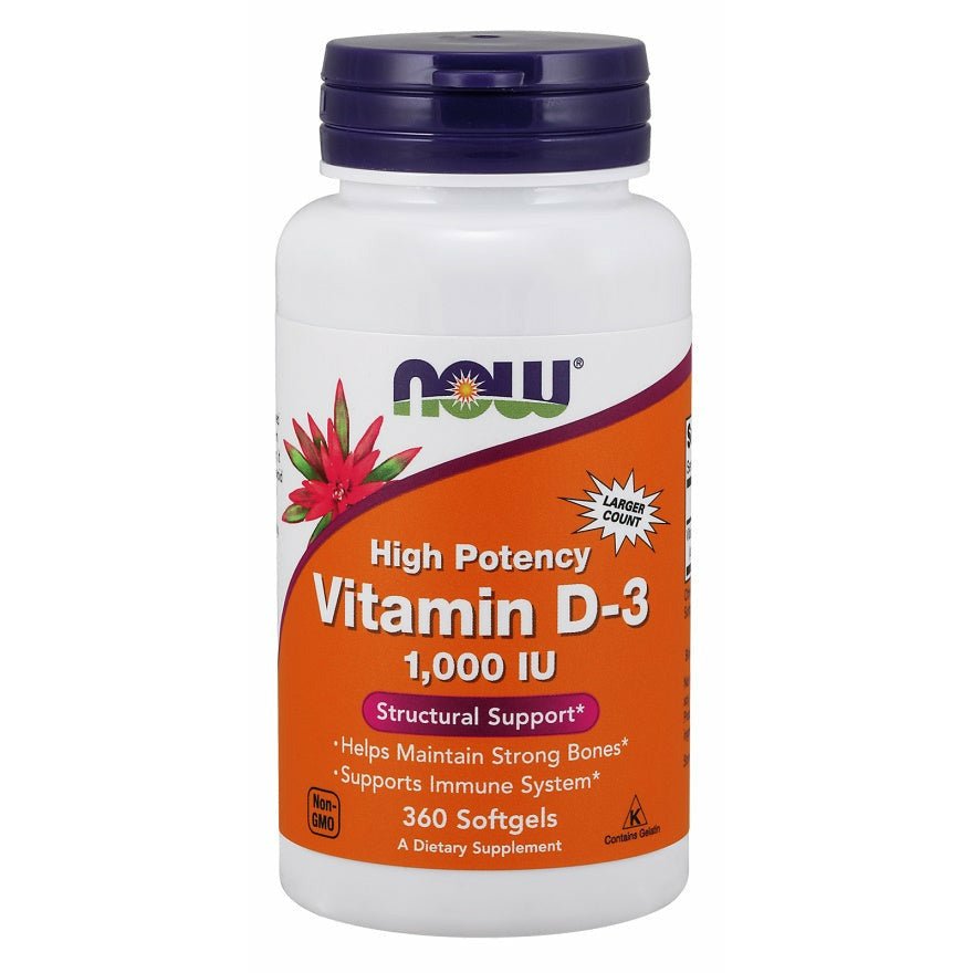 Witamina D3 NOW Foods Vitamin D-3 1000 IU 360 softgels - Sklep Witaminki.pl