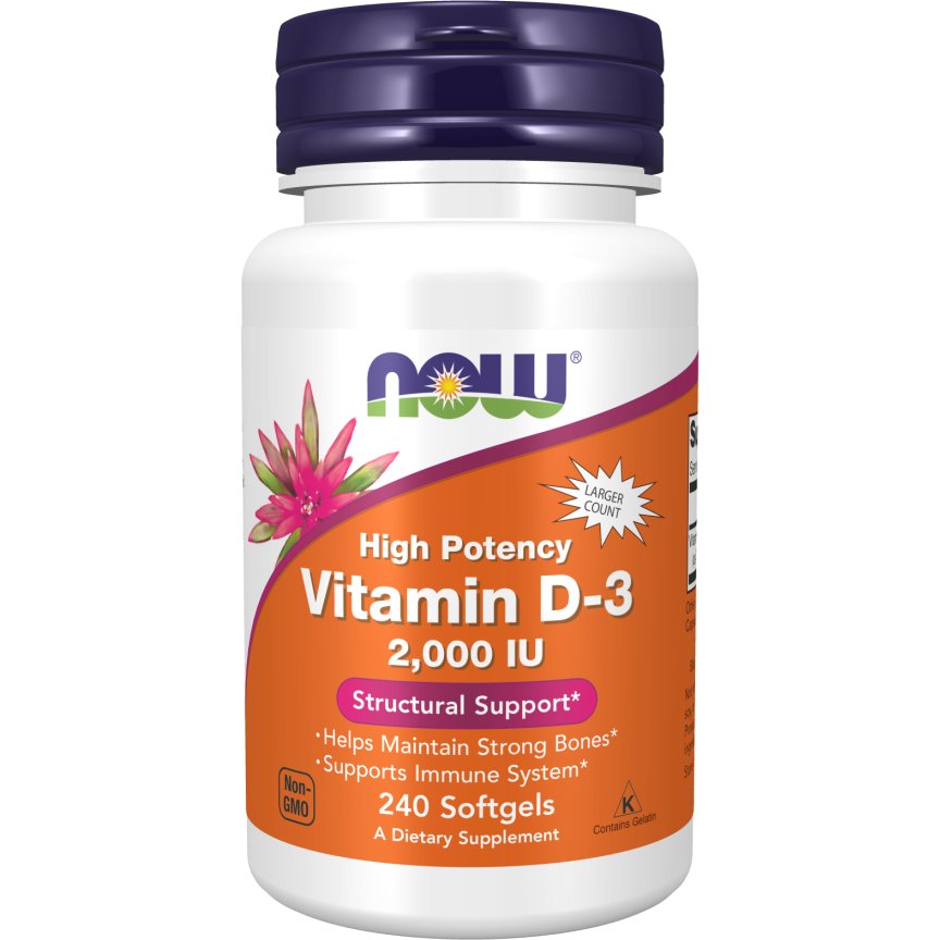 Witamina D3 NOW Foods Vitamin D-3 2000 IU 240 softgels - Sklep Witaminki.pl