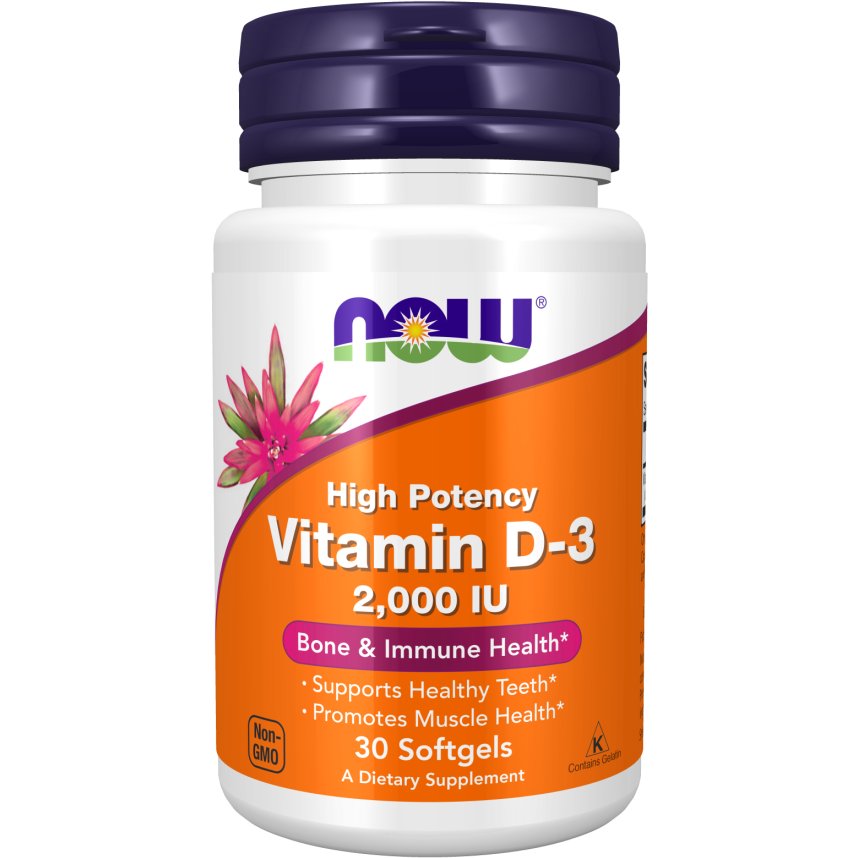 Witamina D3 NOW Foods Vitamin D-3 2000 IU 30 softgels - Sklep Witaminki.pl