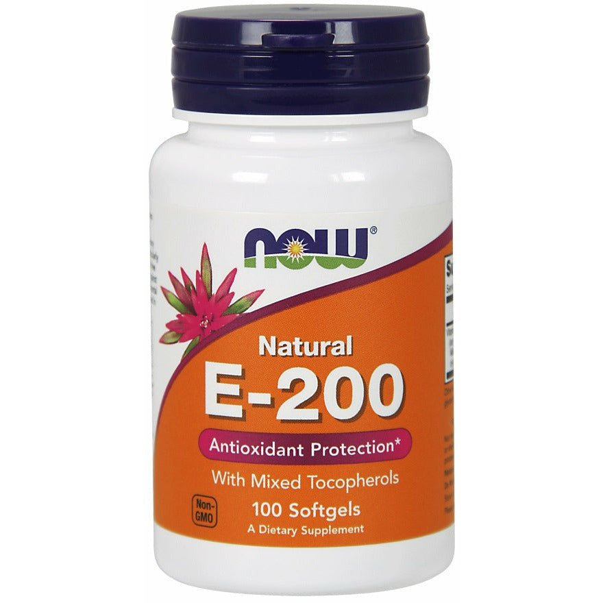 Witamina E NOW Foods Vitamin E-200 Natural (Mixed Tocopherols) 100 softgels - Sklep Witaminki.pl