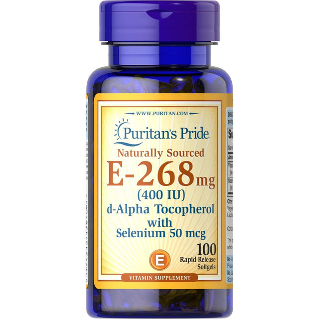 Witamina E Puritan's Pride Vitamin E 268 mg 400 IU with Selenium 100 softgels - Sklep Witaminki.pl