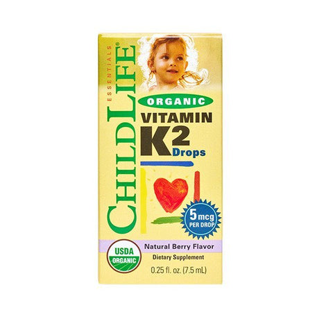 Witamina K2 dla Dzieci Child Life Organic Vitamin K2 Drops Natural Berry 7 ml - Sklep Witaminki.pl