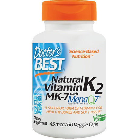 Witamina K2 Doctor's BEST Natural Vitamin K2 MK7 with MenaQ7 45 mcg 60 vcaps - Sklep Witaminki.pl