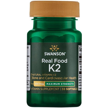 Witamina K2 Swanson Real Food Vitamin K2 200 mcg 30 softgels - Sklep Witaminki.pl