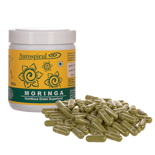 Witaminy i suplementy diety Aurospirul Moringa 500 caps - Sklep Witaminki.pl