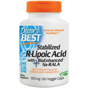 Witaminy i suplementy diety Doctor's BEST Stabilized R-Lipoic Acid with BioEnhanced Na-RALA 100 mg 60 vcaps - Sklep Witaminki.pl