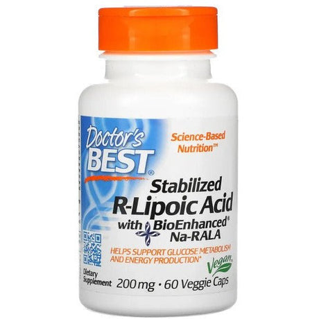 Witaminy i suplementy diety Doctor's BEST Stabilized R-Lipoic Acid with BioEnhanced Na-RALA 200 mg 60 vcaps - Sklep Witaminki.pl