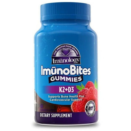 Witaminy i suplementy diety GAT Imunology ImunoBites Gummies K2+D3 Raspberry 60 gummies - Sklep Witaminki.pl