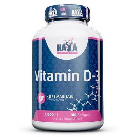 Witaminy i suplementy diety Haya Labs Vitamin D-3 1000 IU 100 softgels - Sklep Witaminki.pl