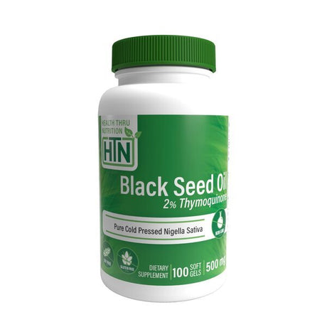 Witaminy i suplementy diety Health Thru Nutrition Black Seed Oil 500mg 100 softgels - Sklep Witaminki.pl