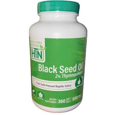 Witaminy i suplementy diety Health Thru Nutrition Black Seed Oil 500mg 360 softgels - Sklep Witaminki.pl