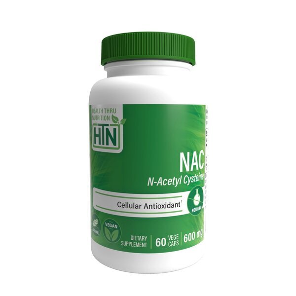 Witaminy i suplementy diety Health Thru Nutrition NAC N-Acetyl Cysteine 600mg 60 vcaps - Sklep Witaminki.pl