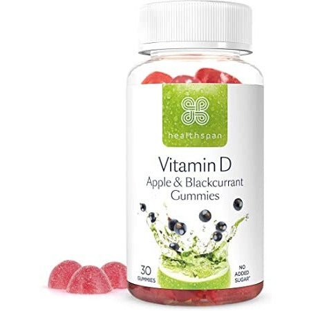 Witaminy i suplementy diety Healthspan Vitamin D Gummies Apple & Blackcurrant 30 gummies - Sklep Witaminki.pl