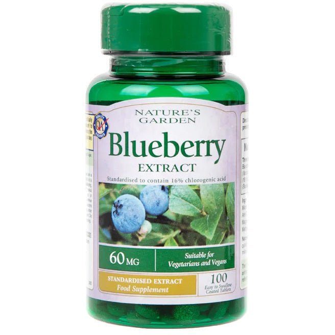 Witaminy i suplementy diety Holland & Barrett Blueberry Extract 60mg 100 tablets - Sklep Witaminki.pl
