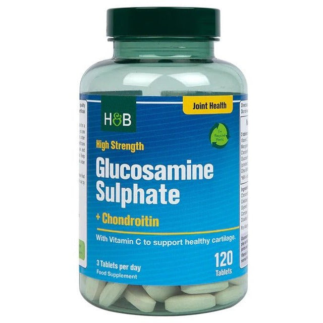 Witaminy i suplementy diety Holland & Barrett High Strength Glucosamine Sulphate + Chondroitin 120 tabs - Sklep Witaminki.pl