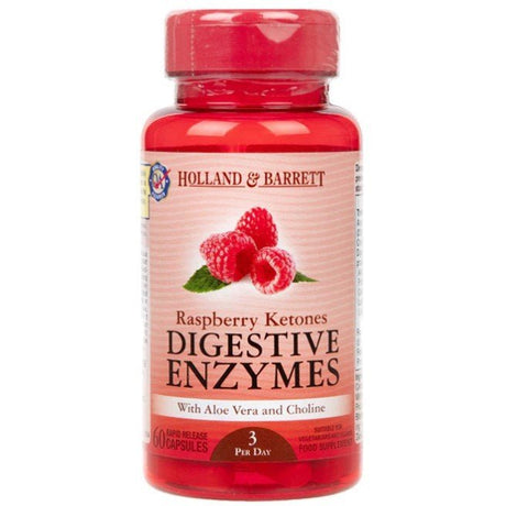 Witaminy i suplementy diety Holland & Barrett Raspberry Ketones Digestive Enzymes 60 caps - Sklep Witaminki.pl