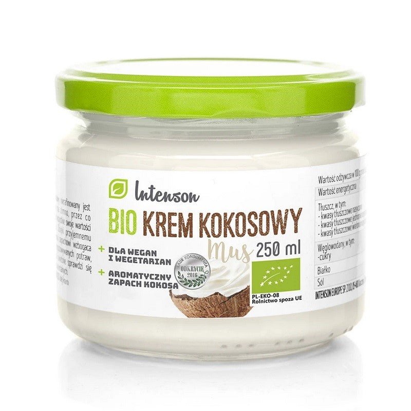 Witaminy i suplementy diety Intenson Krem kokosowy mus BIO 250 ml - Sklep Witaminki.pl