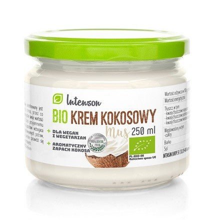 Witaminy i suplementy diety Intenson Krem kokosowy mus BIO 250 ml - Sklep Witaminki.pl