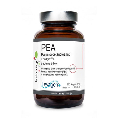 Witaminy i suplementy diety Kenay PEA Palmitoiloetanoloamid Levagen®+ 350 mg 60 caps - Sklep Witaminki.pl