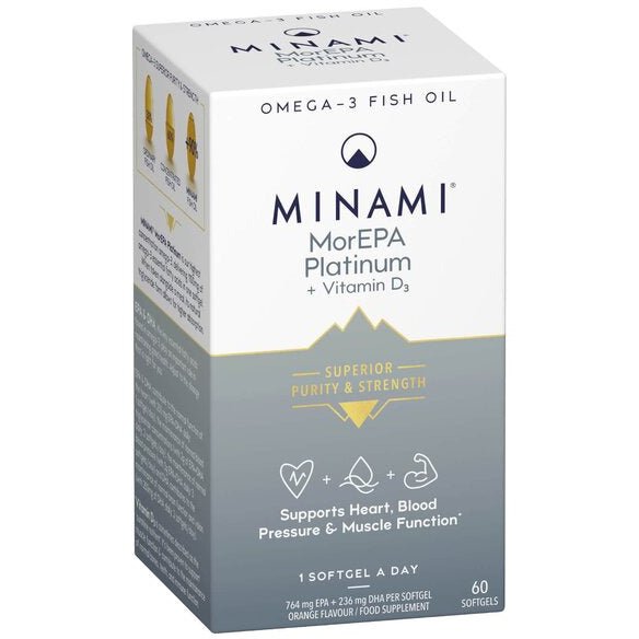 Witaminy i suplementy diety Minami MorEPA Platinum + Vitamin D3 60 softgels - Sklep Witaminki.pl