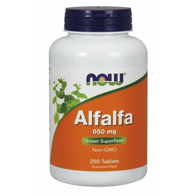 Witaminy i suplementy diety NOW Foods Alfalfa 650 mg 250 tablets - Sklep Witaminki.pl