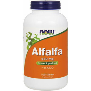 Witaminy i suplementy diety NOW Foods Alfalfa 650 mg 500 tablets - Sklep Witaminki.pl