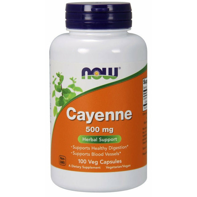 Witaminy i suplementy diety NOW Foods Cayenne 500 mg 100 vcaps - Sklep Witaminki.pl