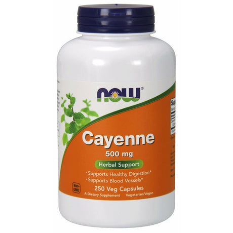 Witaminy i suplementy diety NOW Foods Cayenne 500 mg 250 vcaps - Sklep Witaminki.pl