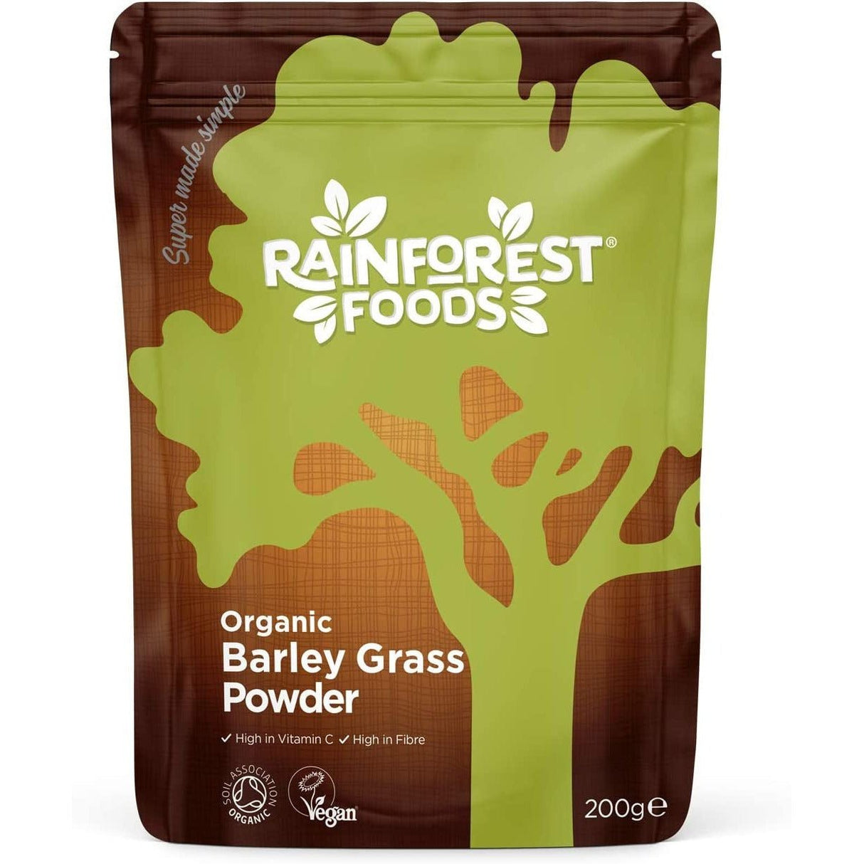 Witaminy i suplementy diety Rainforest Foods Organic Barley Grass Powder 200 g - Sklep Witaminki.pl