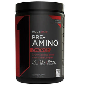 Witaminy i suplementy diety Rule One Pre-Amino Energy Fruit Punch 252 g - Sklep Witaminki.pl