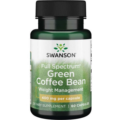 Witaminy i suplementy diety Swanson Full Spectrum Green Coffee Bean 400 mg 60 caps - Sklep Witaminki.pl