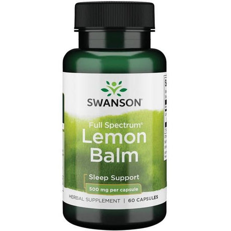 Witaminy i suplementy diety Swanson Full Spectrum Lemon Balm 500 mg 60 caps - Sklep Witaminki.pl